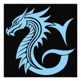 Dragon Styled Letter G, Dragon Alphabet, Monogram フォトプリント