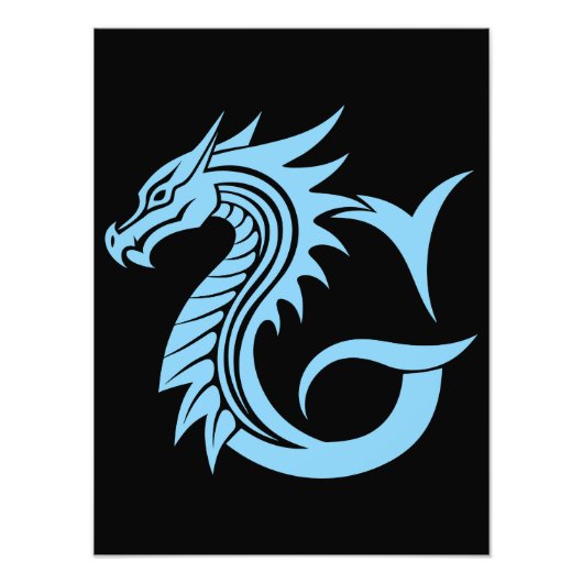 Dragon Styled Letter G, Dragon Alphabet, Monogram フォトプリント (正面)