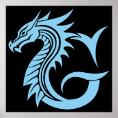 Dragon Styled Letter G, Dragon Alphabet, Monogram ポスター (正面)