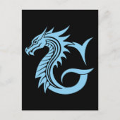 Dragon Styled Letter G, Dragon Alphabet, Monogram ポストカード (正面)