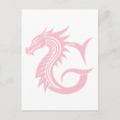 Dragon Styled Letter G, Dragon Alphabet, Monogram ポストカード (正面)
