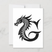 Dragon Styled Letter G, Dragon Alphabet, Monogram マグネット招待状 (正面)