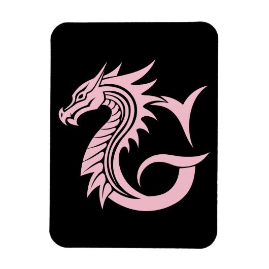 Dragon Styled Letter G, Dragon Alphabet, Monogram マグネット (縦)