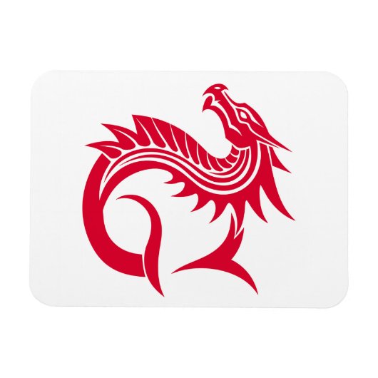 Dragon Styled Letter G, Dragon Alphabet, Monogram マグネット (横)