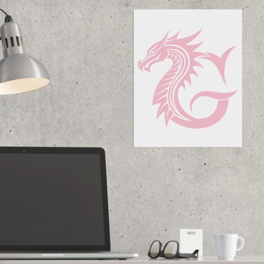 Dragon Styled Letter G, Dragon Alphabet, Monogram 箔ポスター (インサイチュ (デスク))