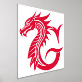 Dragon Styled Letter G, Dragon Alphabet, Monogram 箔ポスター (レイダウン)