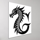 Dragon Styled Letter G, Dragon Alphabet, Monogram 箔ポスター (レイダウン)