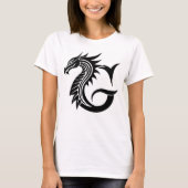 Dragon Styled Letter G, Dragon Alphabet, Monogram Tシャツ (正面)