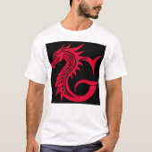 Dragon Styled Letter G, Dragon Alphabet, Monogram Tシャツ (正面)