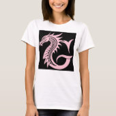 Dragon Styled Letter G, Dragon Alphabet, Monogram Tシャツ (正面)