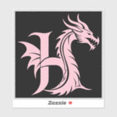 Dragon Styled Letter H, Dragon Alphabet, Monogram シール (シート)