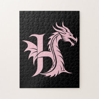 Dragon Styled Letter H, Dragon Alphabet, Monogram ジグソーパズル