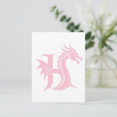 Dragon Styled Letter H, Dragon Alphabet, Monogram ポストカード (スタンド正面)