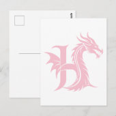 Dragon Styled Letter H, Dragon Alphabet, Monogram ポストカード (正面/裏面)
