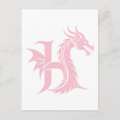 Dragon Styled Letter H, Dragon Alphabet, Monogram ポストカード (正面)