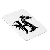 Dragon Styled Letter H, Dragon Alphabet, Monogram マグネット (右側)
