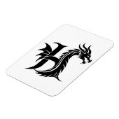 Dragon Styled Letter H, Dragon Alphabet, Monogram マグネット (左側)