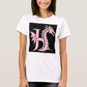 Dragon Styled Letter H, Dragon Alphabet, Monogram Tシャツ (正面)