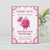 Dragon-Tastic Dragon Fruit First Birthday 招待状 (スタンド正面)