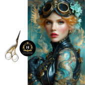 Dragon Tattoo Steampunk Girl Decoupage Paper 薄葉紙