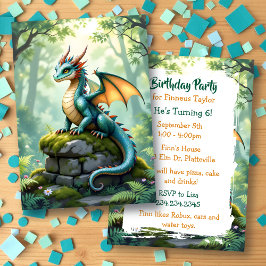 Dragon Themed Boy's Birthday Party 招待状
