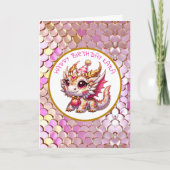  Dragon Themed Coloring Page | Girl's Birthday  カード (正面)
