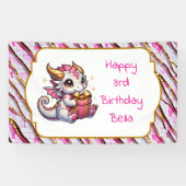 Dragon Themed Pink and Gold Personalized Birthday 横断幕 (横)