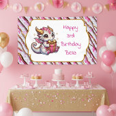 Dragon Themed Pink and Gold Personalized Birthday 横断幕