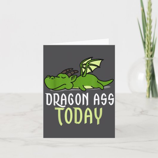 Dragon Today _ Dragging _ Lazy _ Funny Novelty _ G カード (正面)