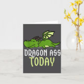 Dragon Today _ Dragging _ Lazy _ Funny Novelty _ G カード (黄色い花)