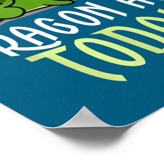 Dragon Today _ Dragging _ Lazy _ Funny Novelty _ G ポスター (角)