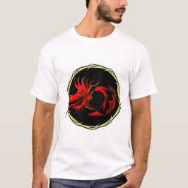 dragon tribal rouge chinois logo 2 tシャツ