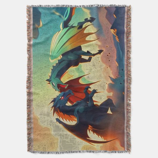 Dragon vs Pegasus  スローブランケット (正面縦)