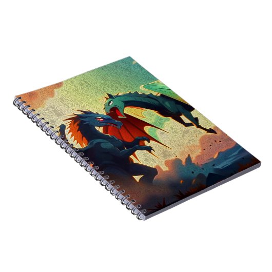 Dragon vs Pegasus - Fantasy Art ノートブック (右側)