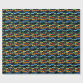  Dragon Wing Blue Flight Fantasy ラッピングペーパー (フラット)