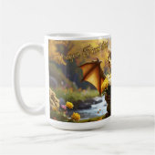 Dragon with yellow roses. 15-ounce mug コーヒーマグカップ (左)