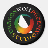 Dragon Wolf Phoenix Studio Magnet マグネット (正面)