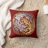 Dragoncircle – 赤の金ゴールド火付きクロム クッション (ブランケット)