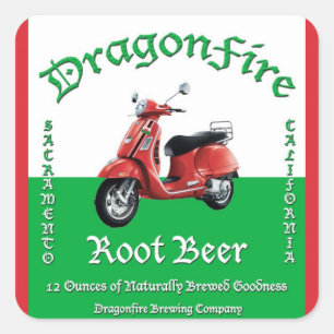 DragonFireのルートビアのステッカー スクエアシール
