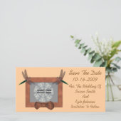 Dragonflies結婚式の日付の写真カードを保存 セーブザデート (スタンド正面)