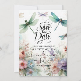 Dragonflies and Pastel Florals Save the Date セーブザデート