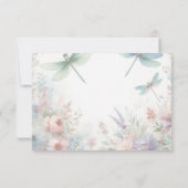 Dragonflies and Pastel Florals Wedding 出欠カード (裏面)