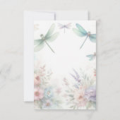 Dragonflies and Pastel Florals Wedding 出欠カード (裏面)