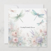 Dragonflies and Pastel Florals Wedding 招待状 (裏面)