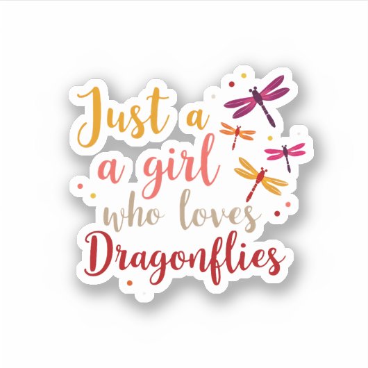 Dragonflies Animals Women Gift Idea Dragonfly (1) シール (正面)