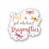 Dragonflies Animals Women Gift Idea Dragonfly (3) シール (正面)