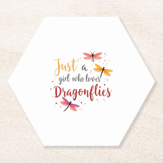 Dragonflies Animals Women Gift Idea Dragonfly (3) ペーパーコースター (正面)