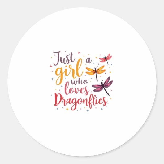 Dragonflies Animals Women Gift Idea Dragonfly (4) ラウンドシール (正面)