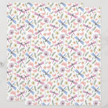 Dragonflies & Butterflies Scrapbook Paper