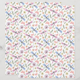 Dragonflies & Butterflies Scrapbook Paper